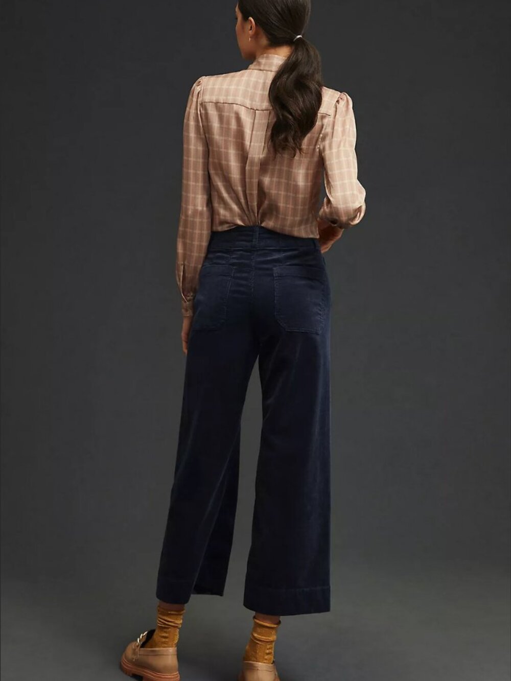 Anthropologie Maeve Colette Cropped Wide-Leg Corduroy Pants Size 32